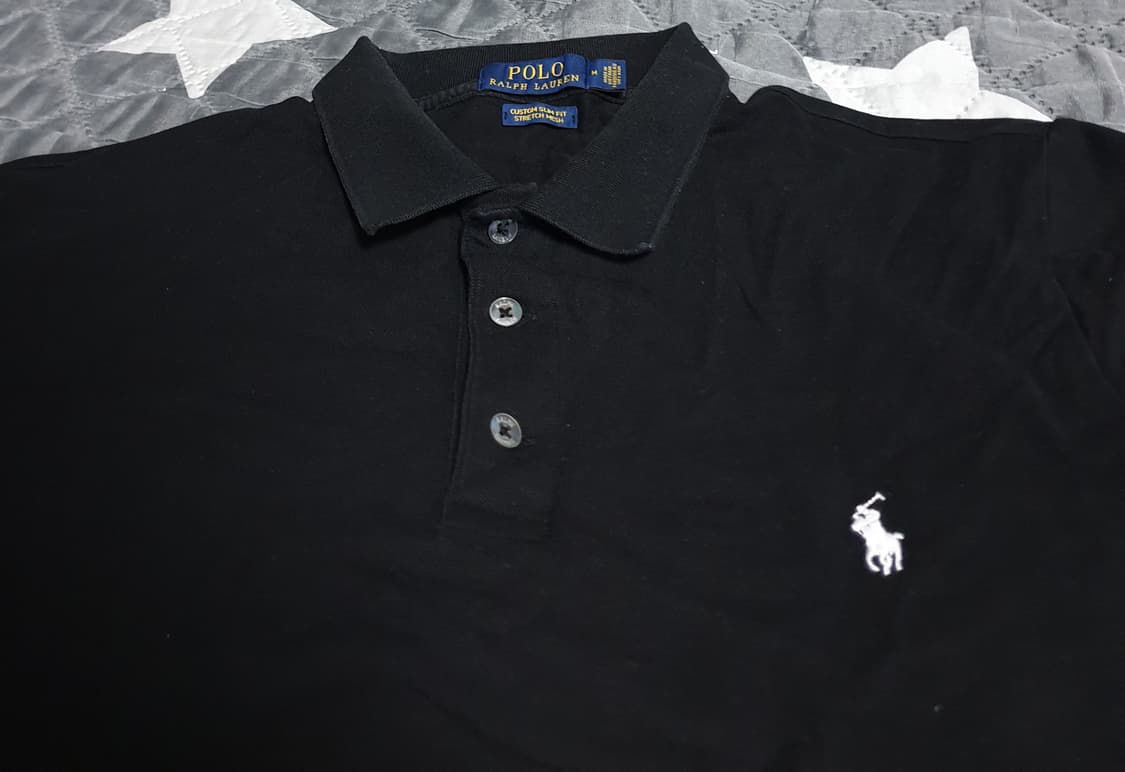 폴로랄프로렌 커스텀 슬림핏 스트레치 메쉬 카라티 블랙 (M) 상품이미지2