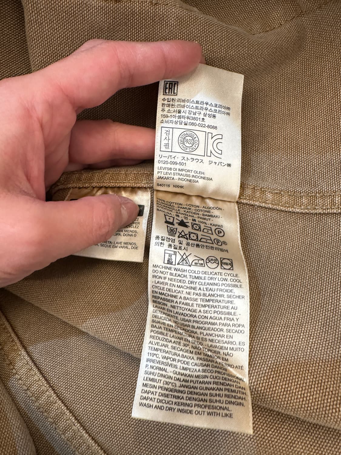 M) 리바이스 브라운 초어 캔버스 워크 자켓 상품이미지6