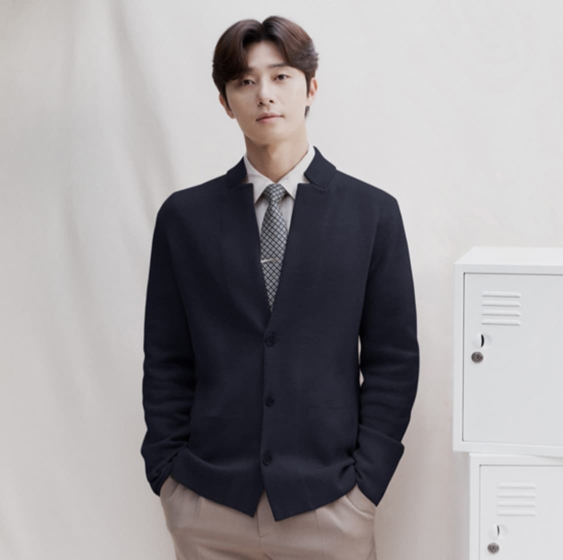 지오지아 캐시미어 블렌드 소프트 가디건 네이비[105] 상품이미지1