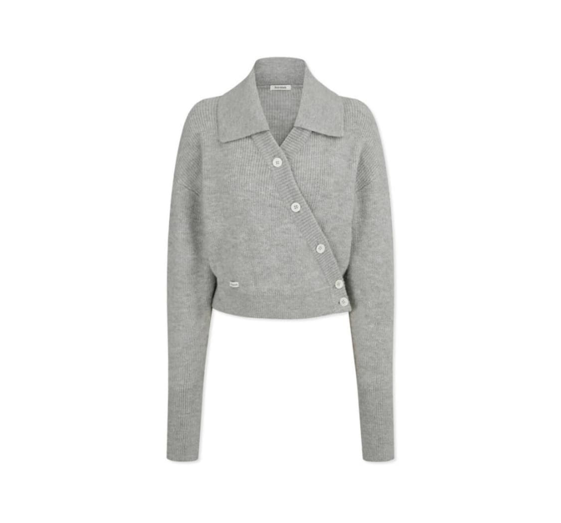 아비에무아  알파카 립드 카라 가디건 니트 상품이미지1