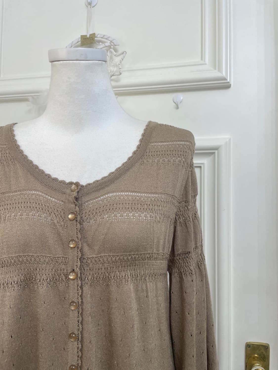 milk brown crochet long cardigan 상품이미지7