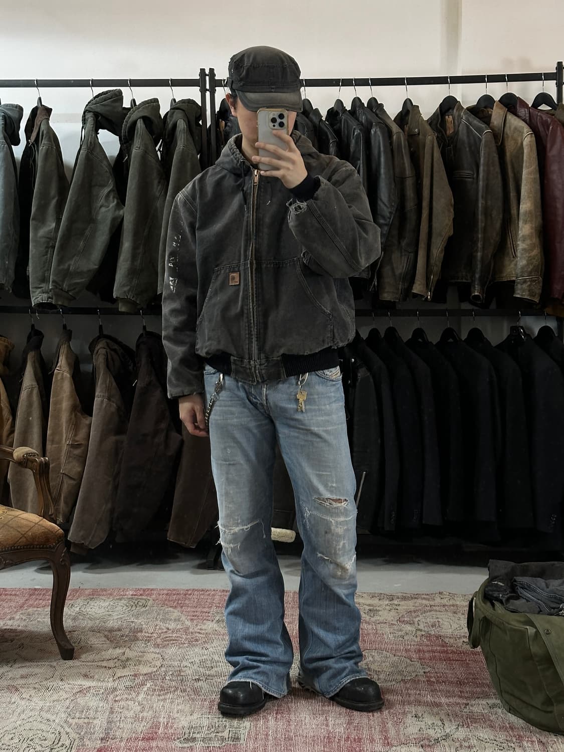 OG 칼하트 J130 액티브 자켓 칼하트 BLK 하드에이징 상품이미지2