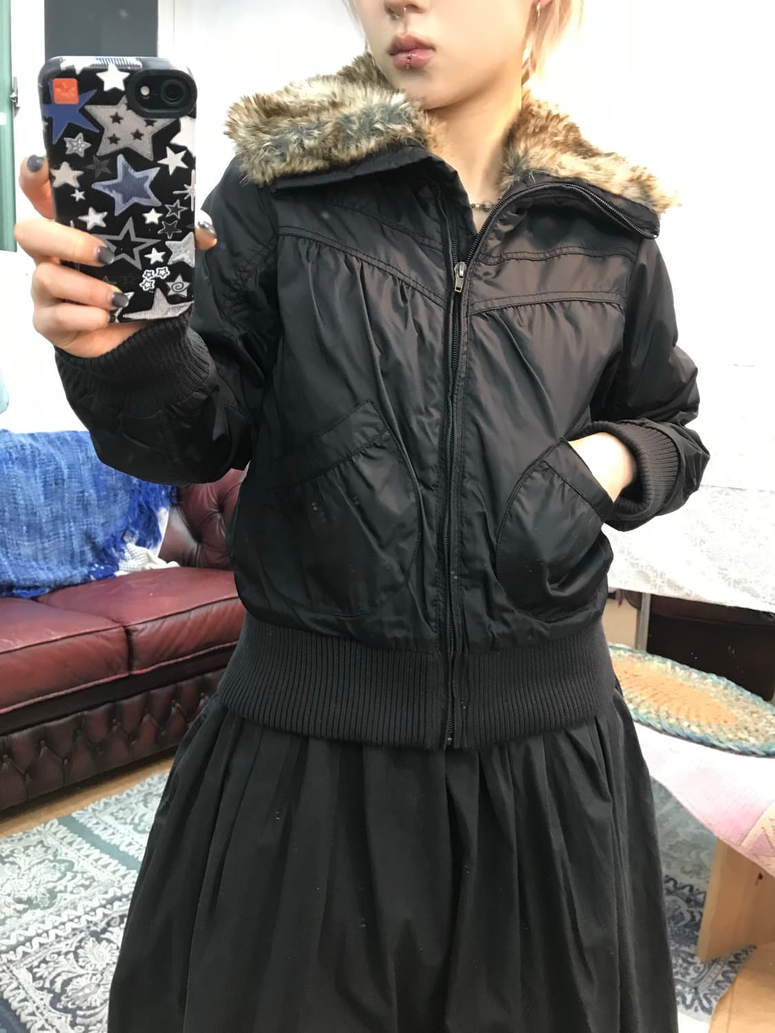 H&M 흐앤므 여성 양털 패디드 자켓  상품이미지2