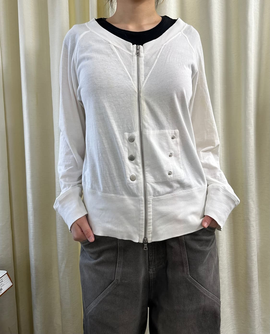 DRESS VAN Noten 흰색 니트 재킷 상품이미지2