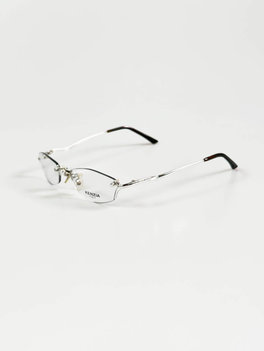 KENZIA 실버 메탈 무테 스퀘어 프레임 빈티지 안경 상품이미지3