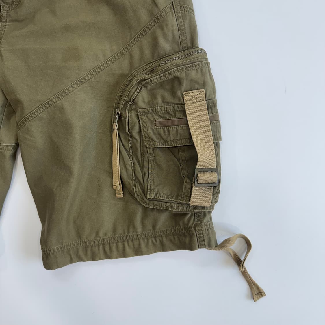 Twist&Denim 트위스트 앤 데님 카키 카고 버뮤다 팬츠 상품이미지6