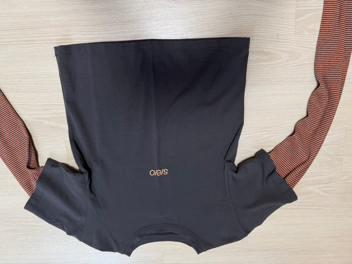 s/e/o STRIPE LAYERED TEE CHARCOAL 상품이미지6