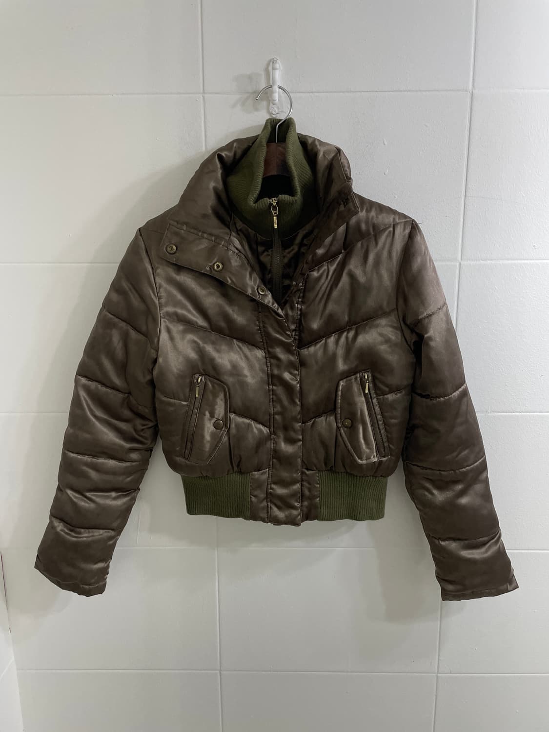 빈티지 카키 아이보리 캐주얼 폭닥 코디 세트 상품이미지4