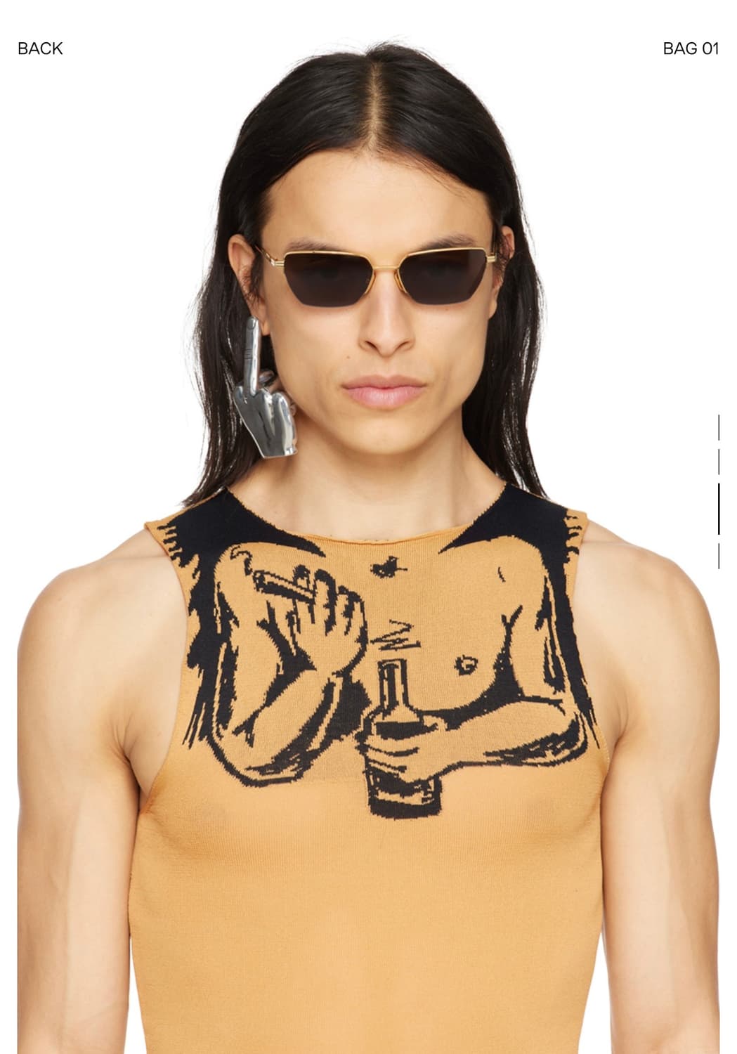Y/PROJECT Silver Fuck U Single Earring 상품이미지3