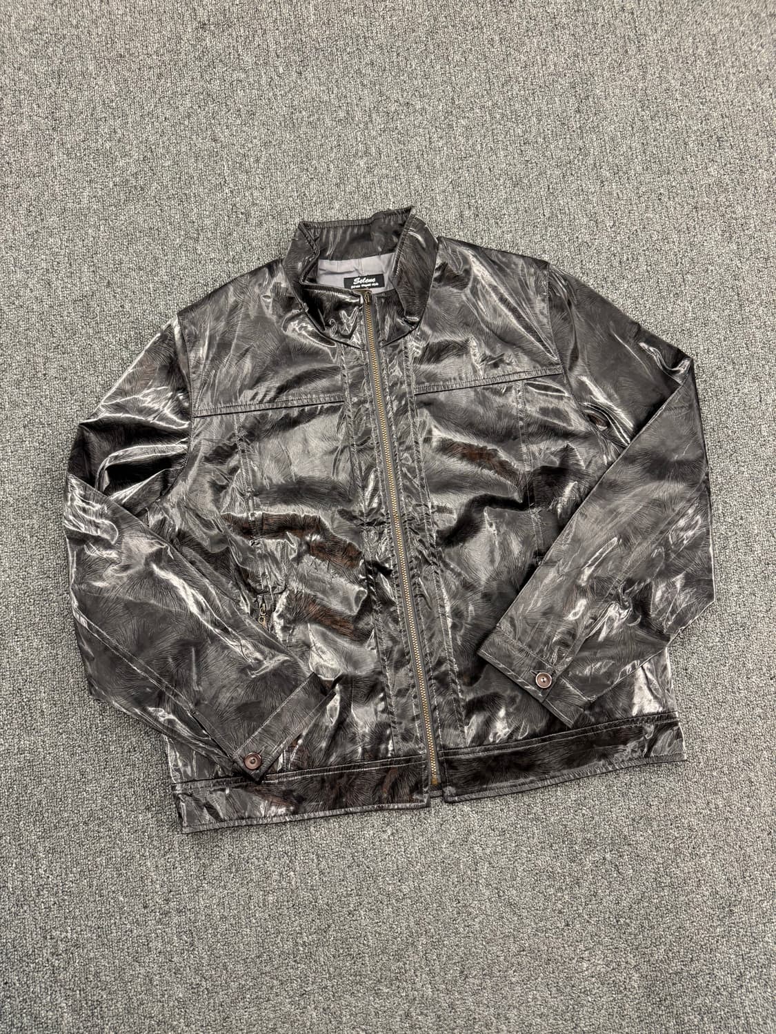 L)Selene 빈티지 패턴 인조가죽 집업 자켓 상품이미지1