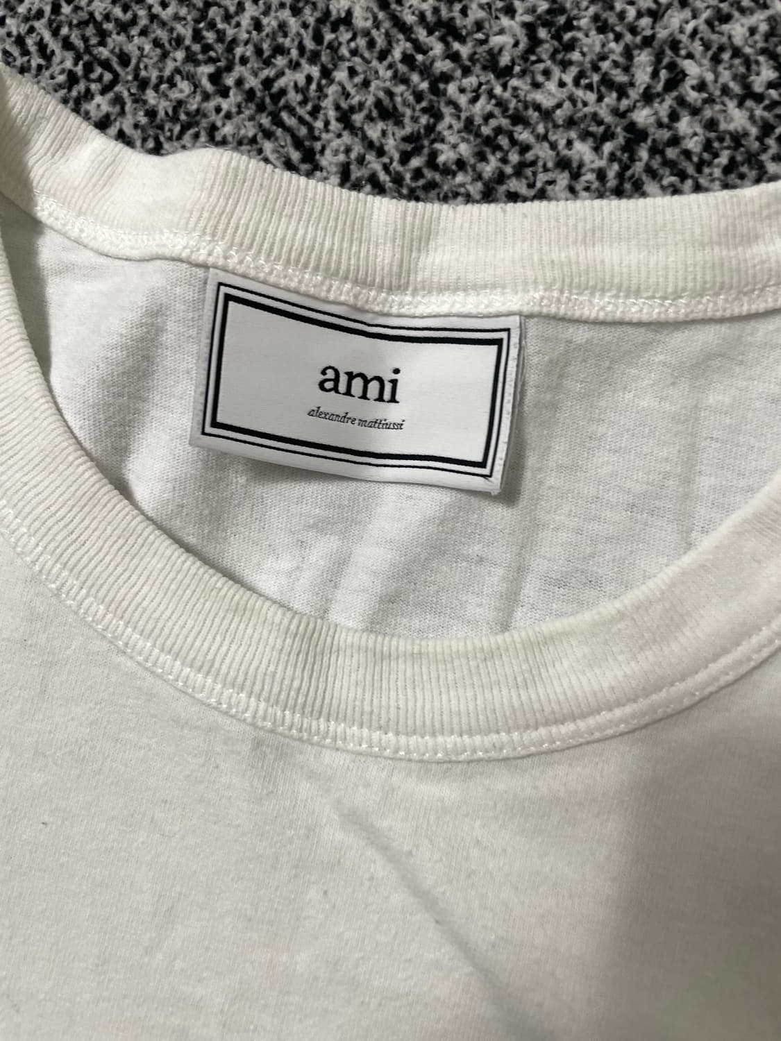 빈티지9.. AMI 아미 스마일 반팔 티셔츠 반팔티 숏슬리브 화이트 상품이미지3