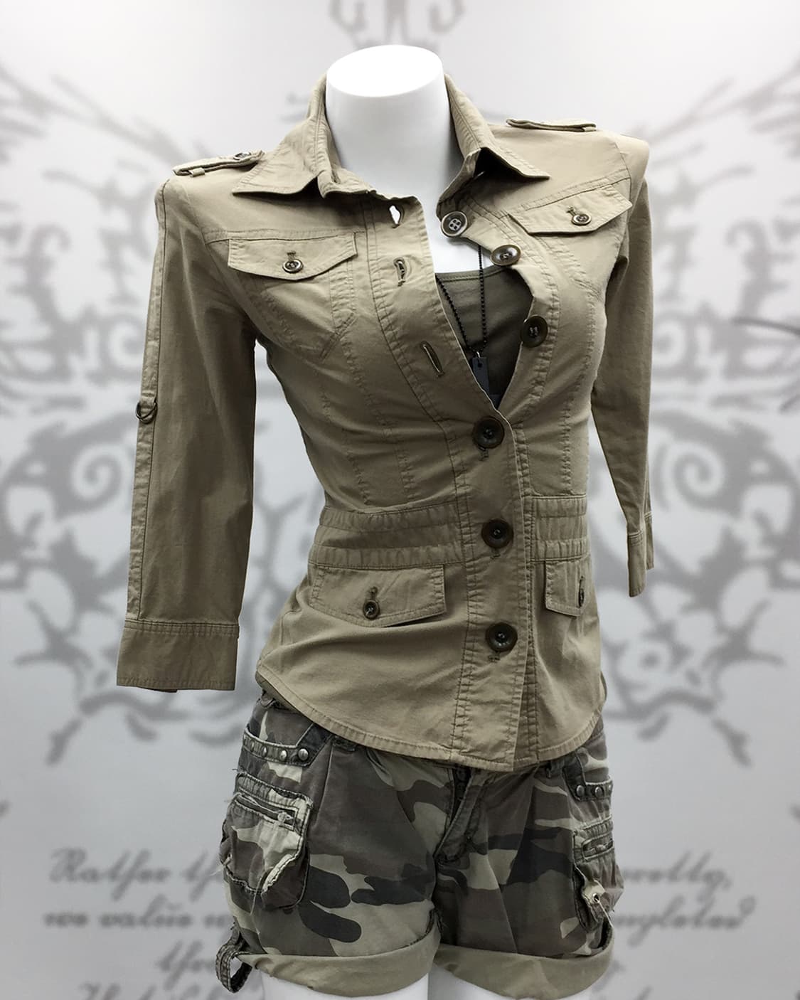 Y2K beige shirts 상품이미지5