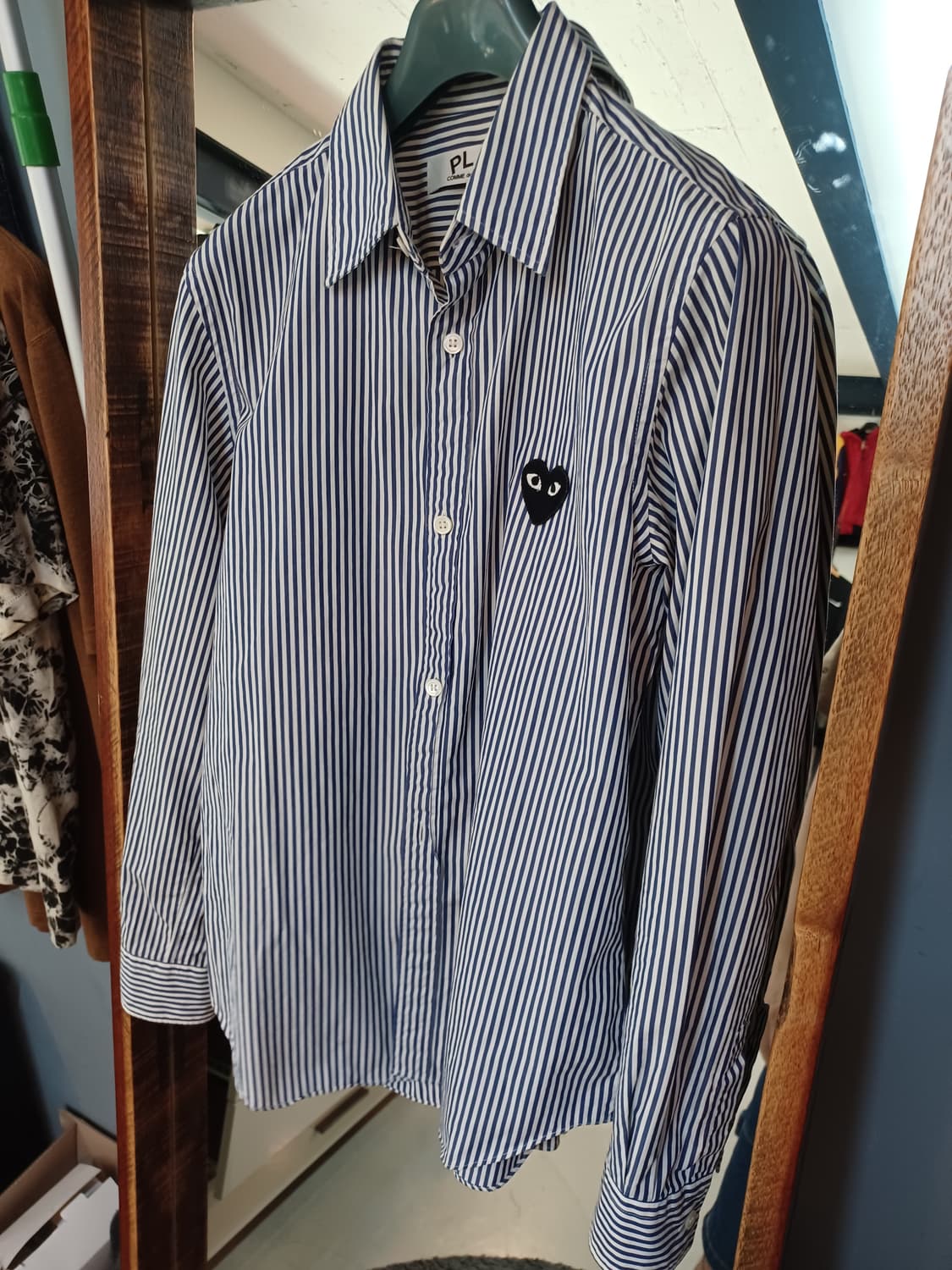 꼼데가르송 여성 스트라이프 긴팔 셔츠남방 L 상품이미지4