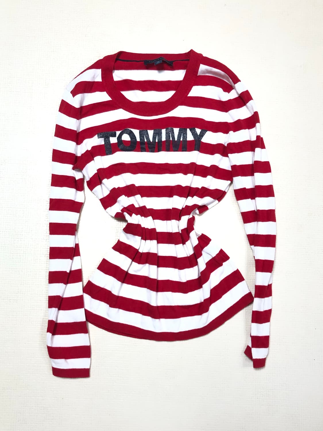 빈티지 타미힐피거 레드 스트라이프 니트 상품이미지1
