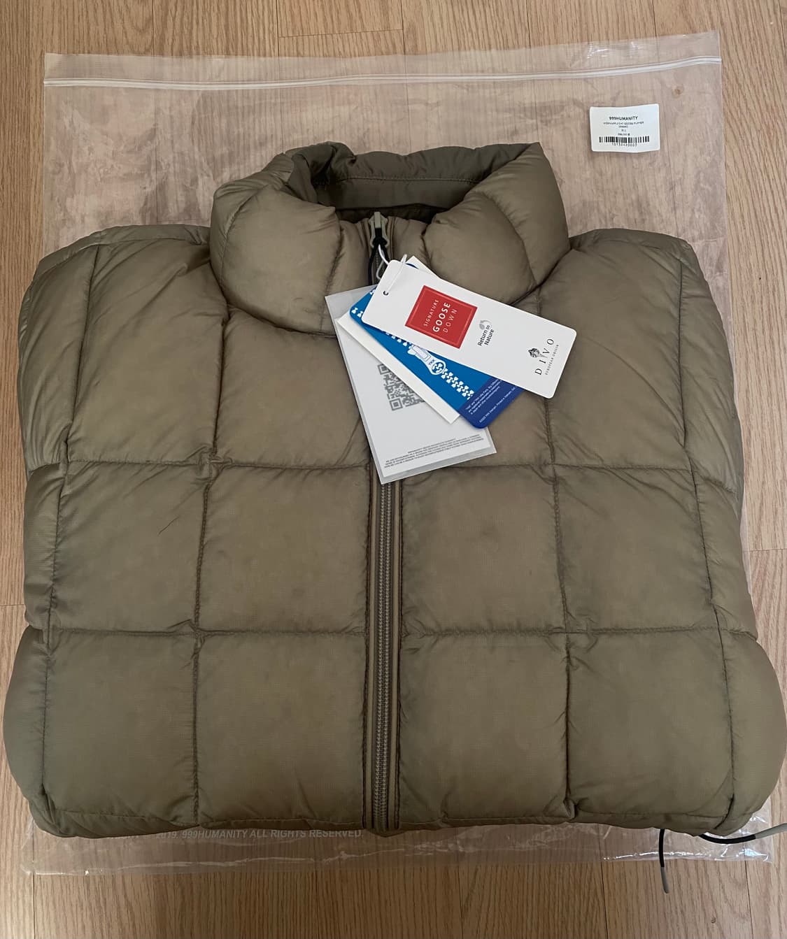 999휴머니티 모듈러 라이트 구스 푸퍼 패팅 (카키) 3사이즈 판매 상품이미지5