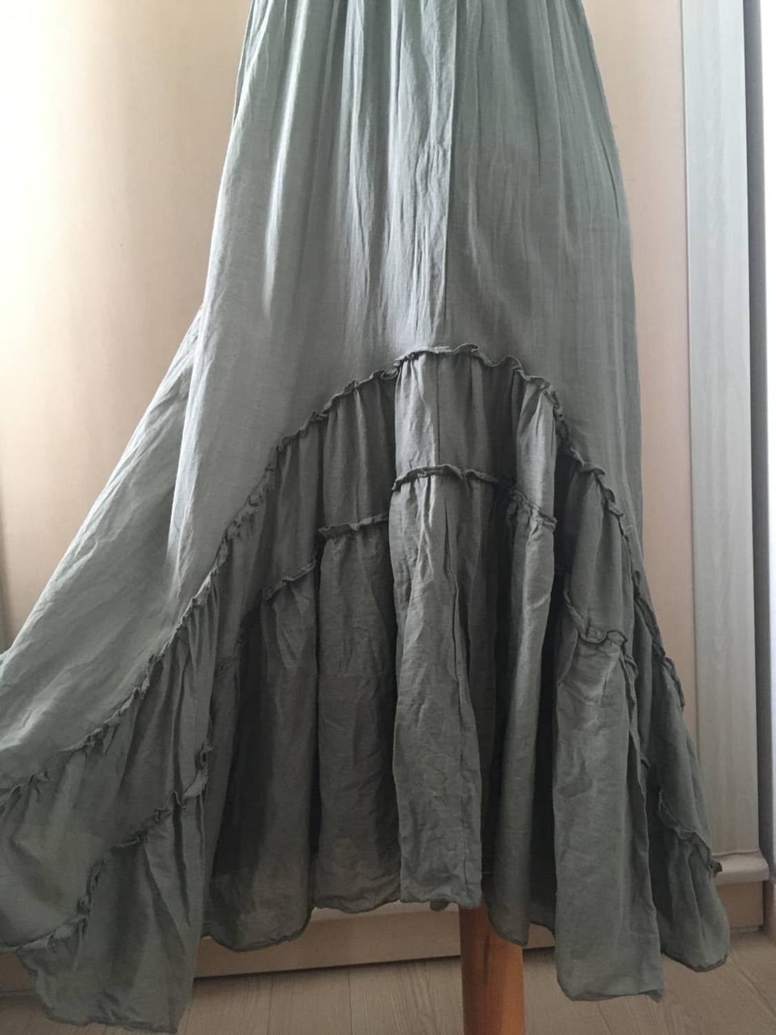 일본빈티지 캉캉 프릴 끈나시원피스 민소매 카키 갸루 모리걸 상품이미지6