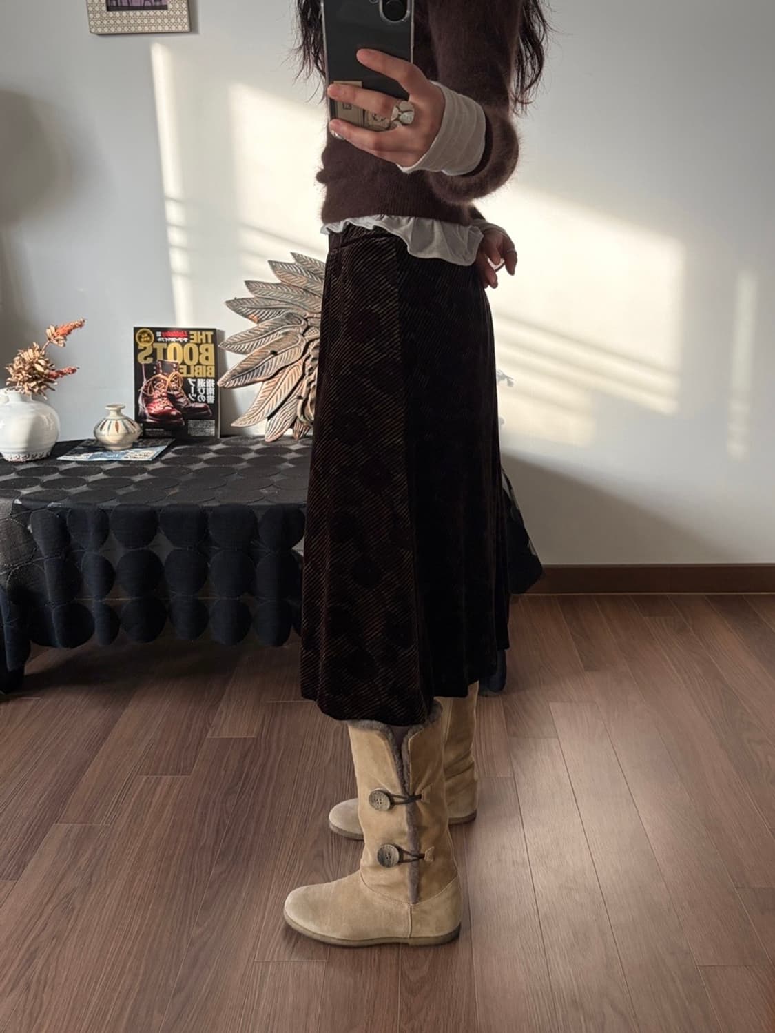 velour patterned skirt 상품이미지6