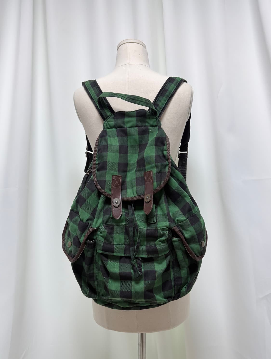 울리치 빈티지 그린 버팔로 체크 백팩 상품이미지3
