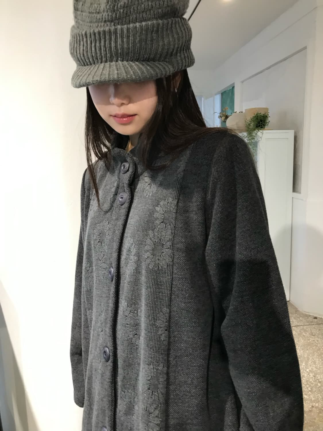 차콜 패턴 코트 자켓  상품이미지1