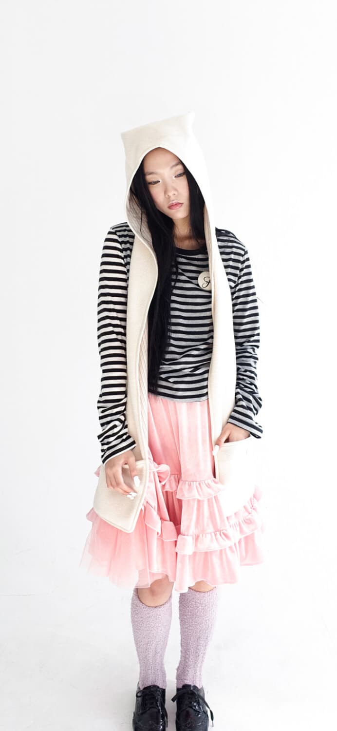 샵페어리 고양이 후드머플러 아이보리 상품이미지1