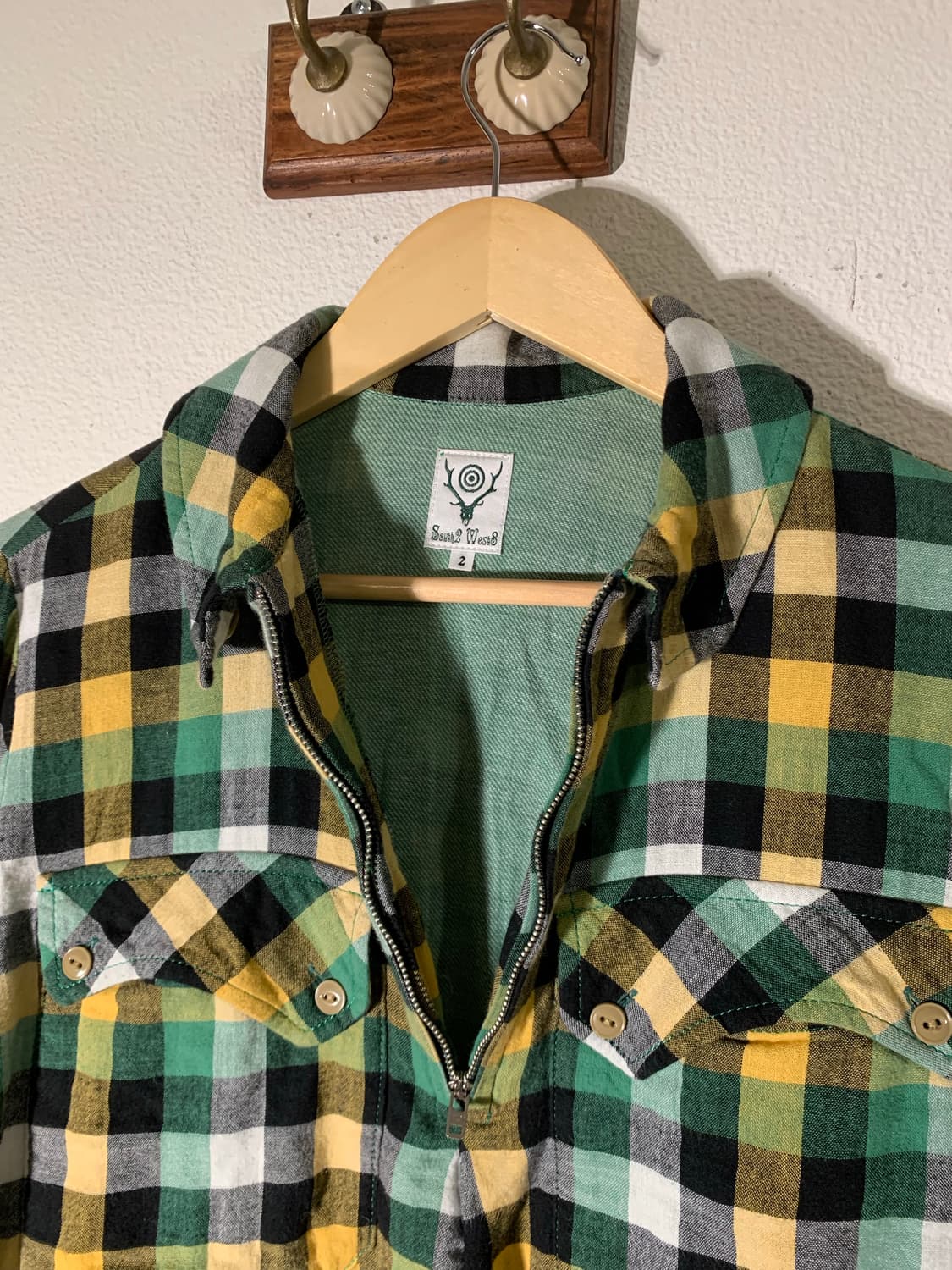 남이사팔 버튼카라 지퍼 폴로 체크셔츠 상품이미지5