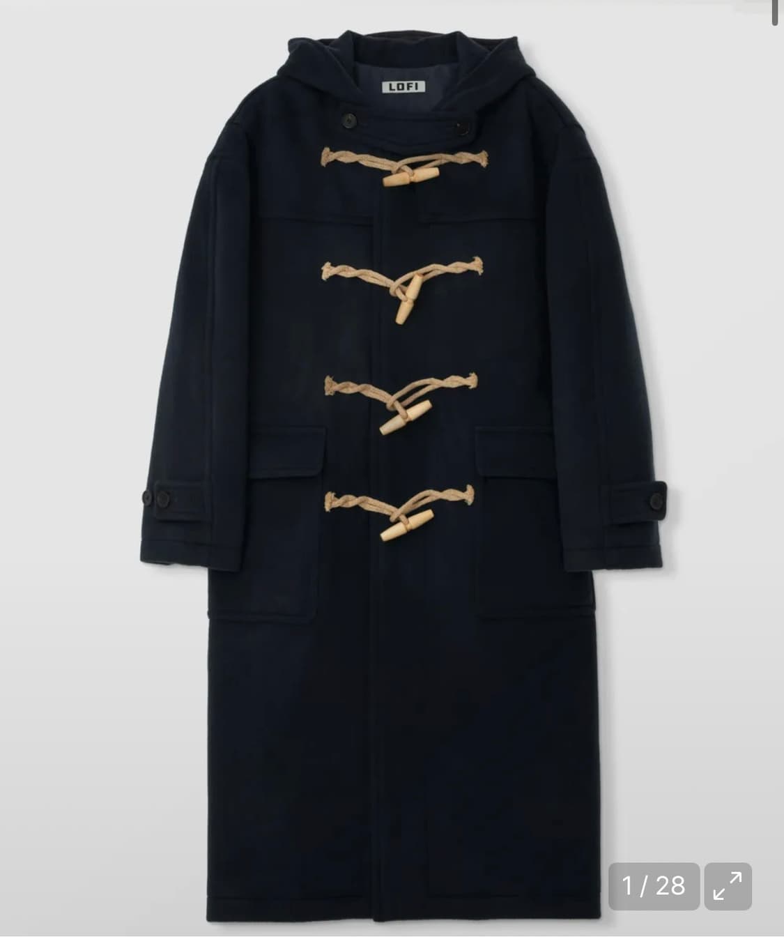 로파이 오버핏 스테디 더플 코트 네이비 s 상품이미지1