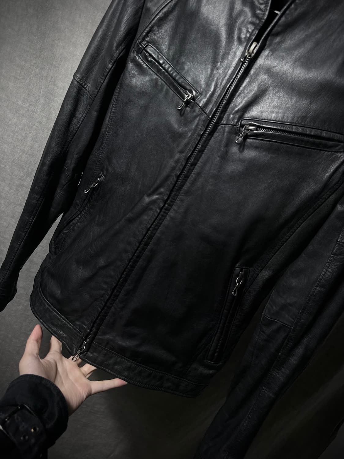 Shellac Goat Leather Stand Collar Jacket 상품이미지5