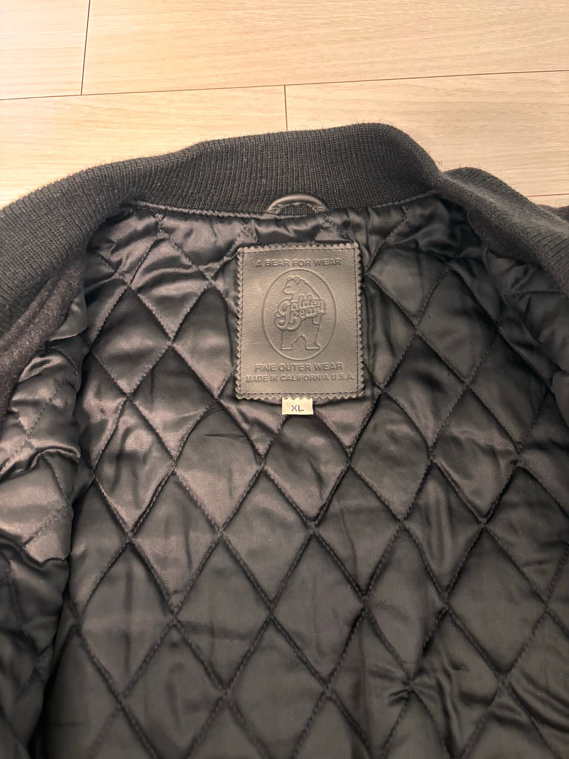 (XLsize) 골든베어 블랙 바시티 자켓 상품이미지3