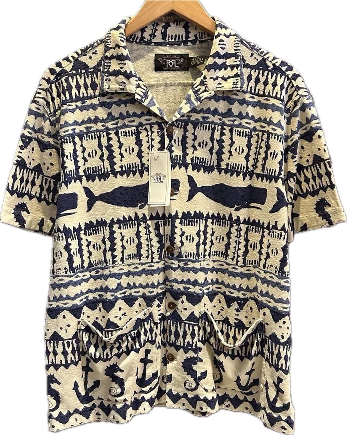RRL 더블알엘 노티컬 프린트 저지 캠프 셔츠 M, L 상품이미지2
