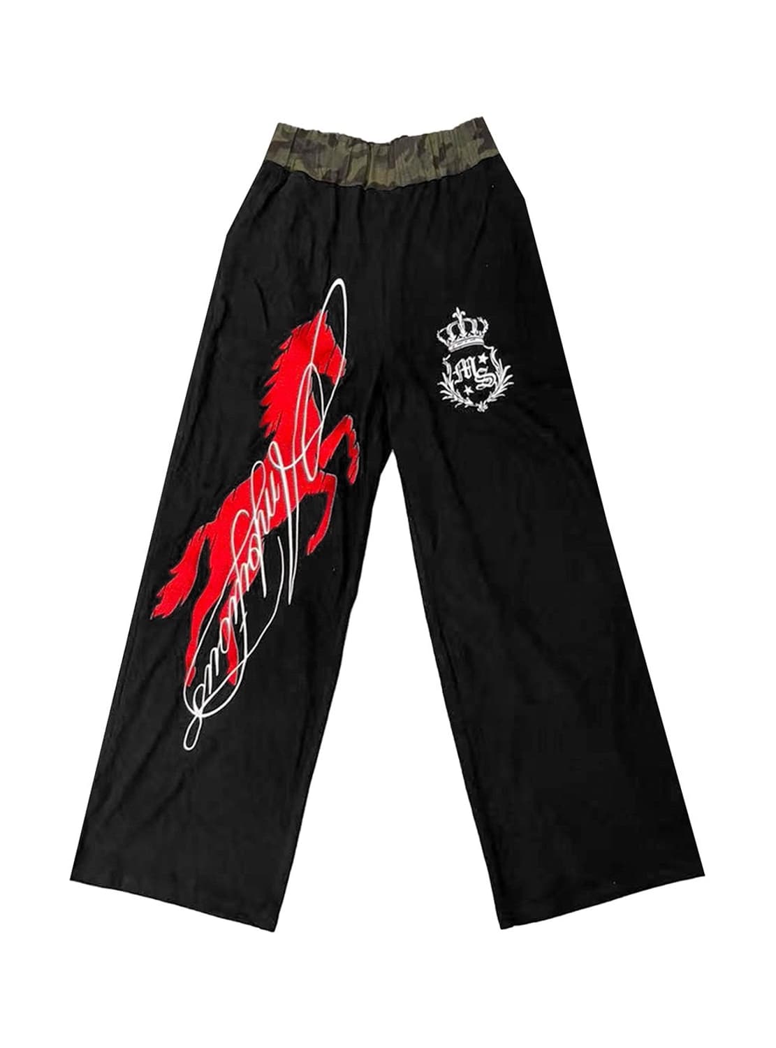 Camo Waist Graphic Baggy Pants  상품이미지1