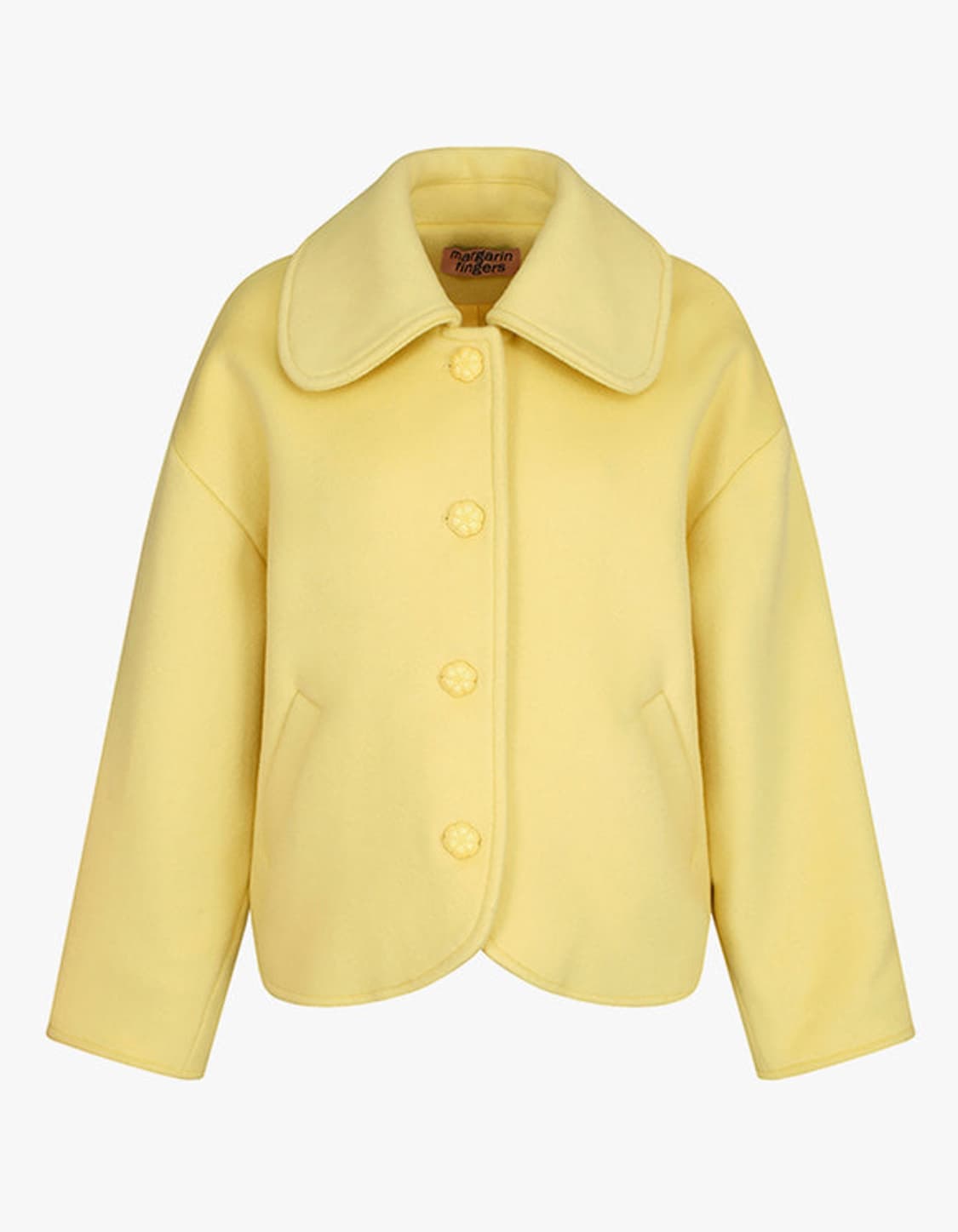 마가린핑거스 플라워버튼 울 레몬 카라 코트 F 상품이미지4