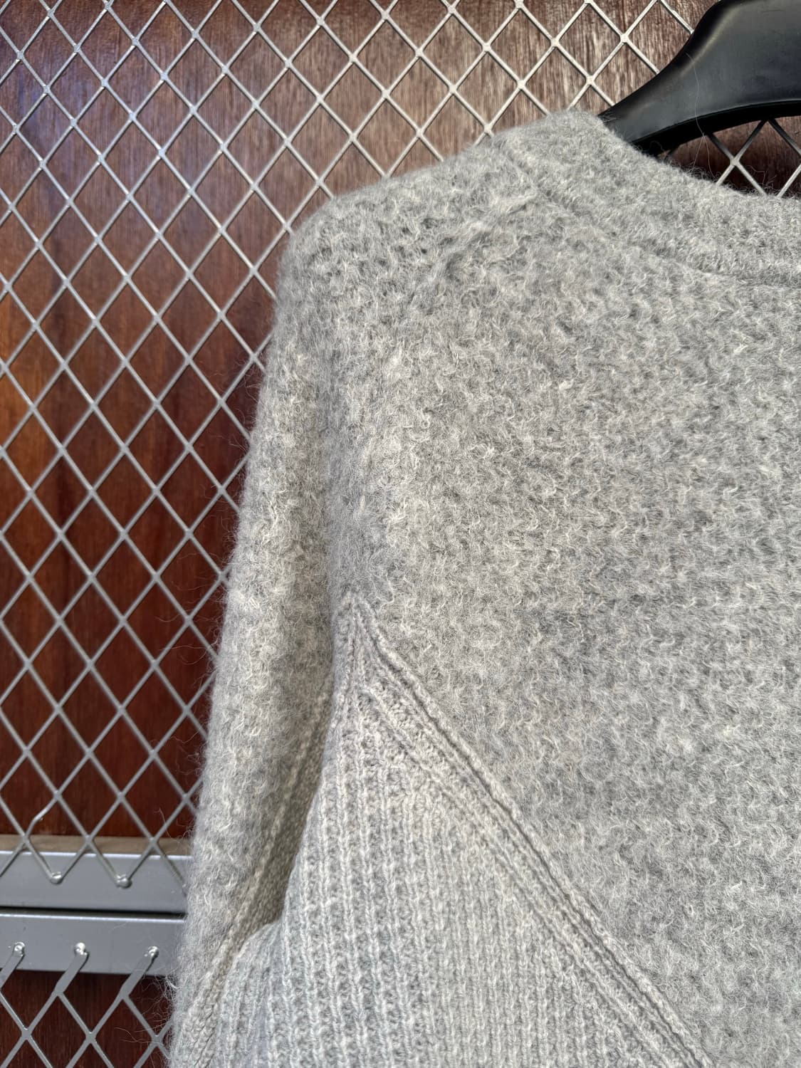 한섬 시스템 system 알파카 그레이 오버핏 울 니트 스웨터 F 상품이미지3