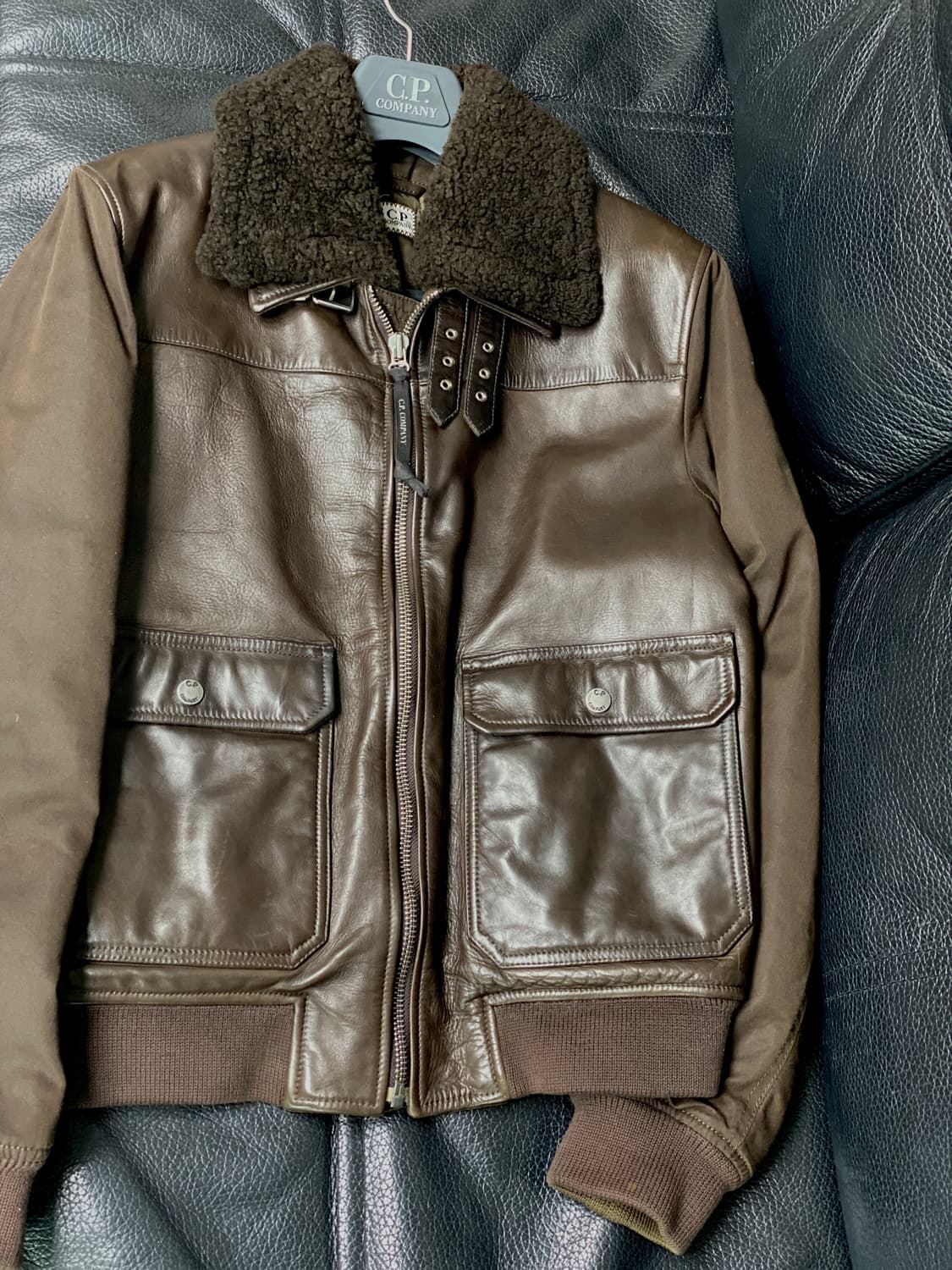  시피컴퍼니 가죽 항공 점퍼(안감 패딩) 105 사이즈 상품이미지6