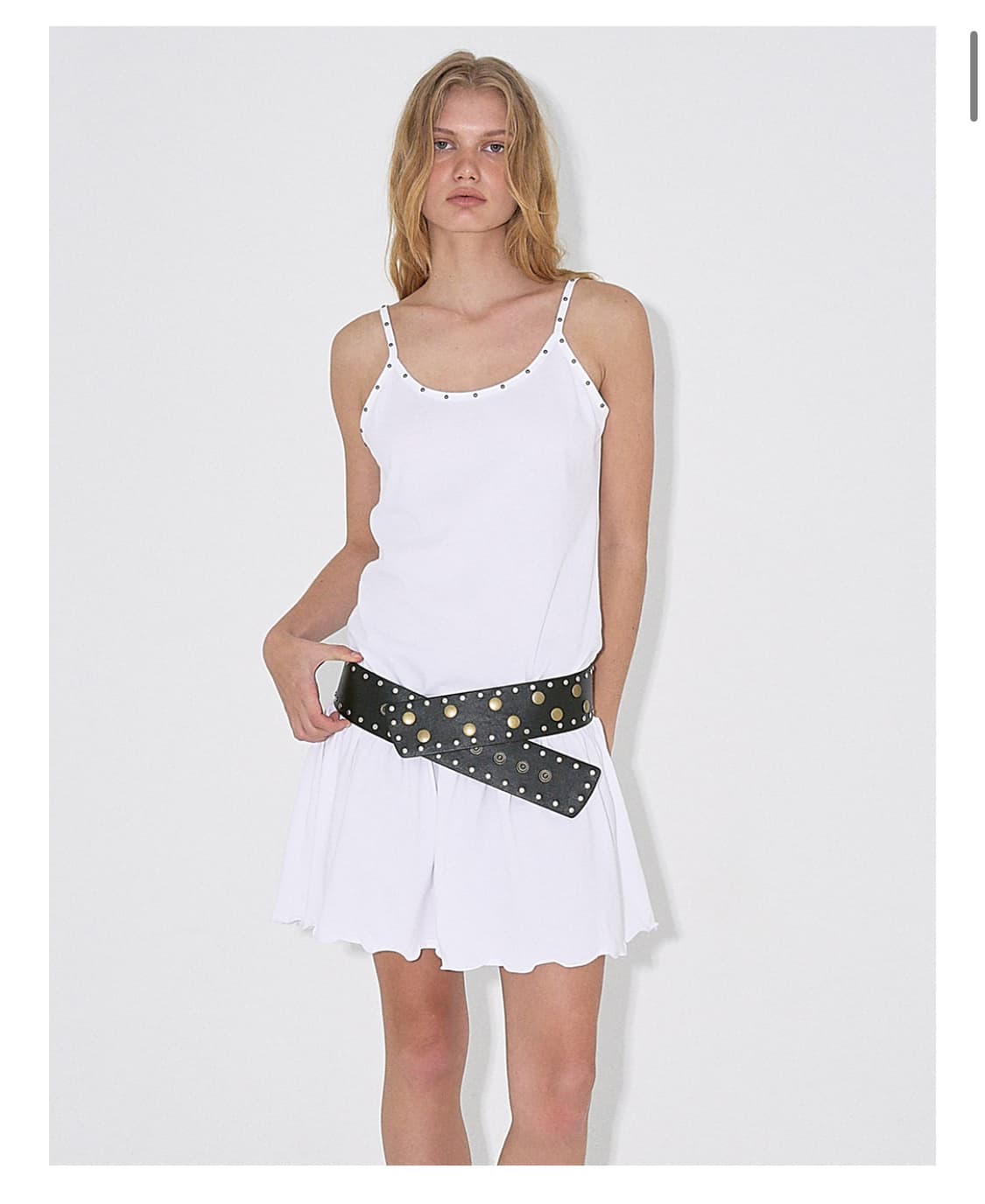 폴리수엠 STUDDED JERSEY DRESS 블랙/화이트 상품이미지2