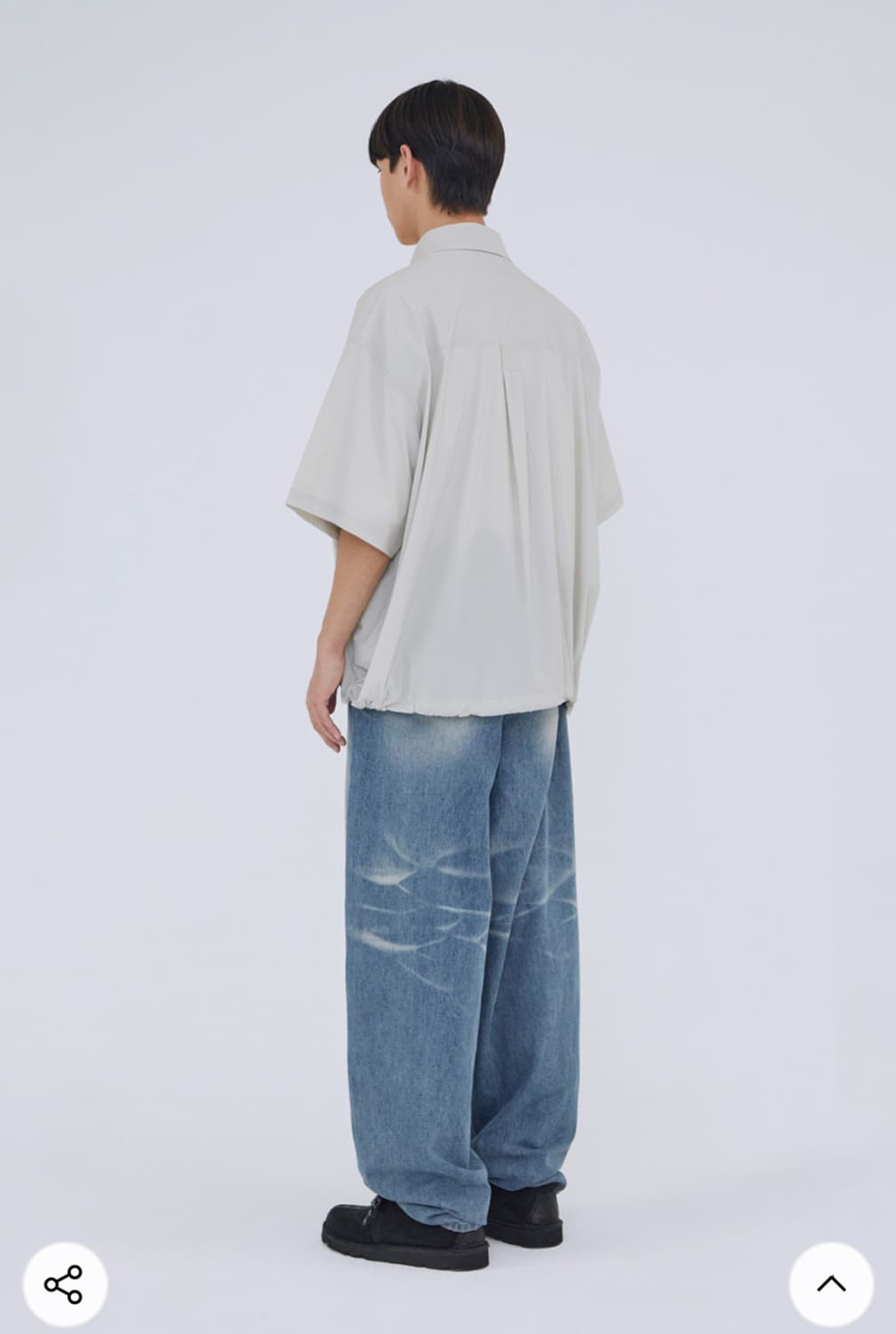 어반디타입 나일론 오버핏 하프 반팔 셔츠 아이보리 XL 상품이미지7