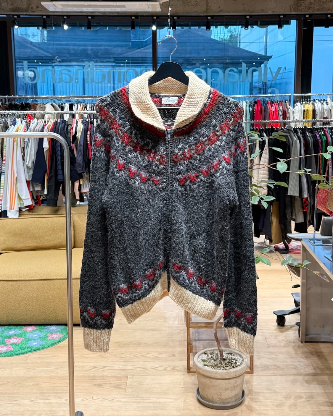 피오니 그레이 윈터 자카드 울 자켓  상품이미지1