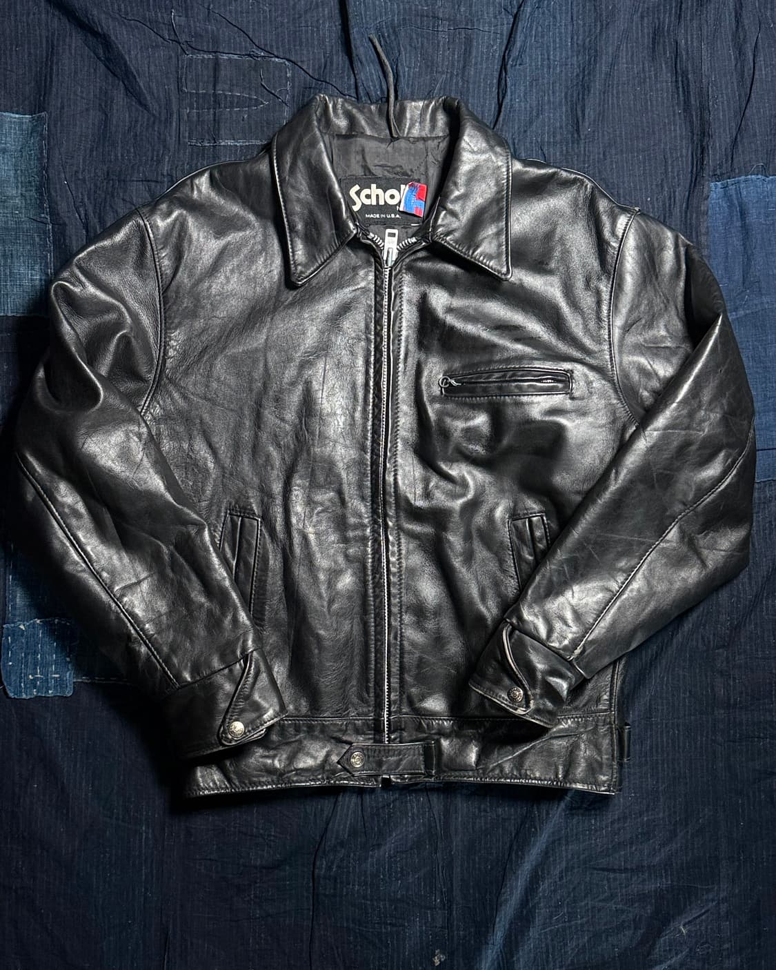 (레어) 80-90‘s 쇼트 카우하이드 640 싱글 라이더 자켓 42 상품이미지1