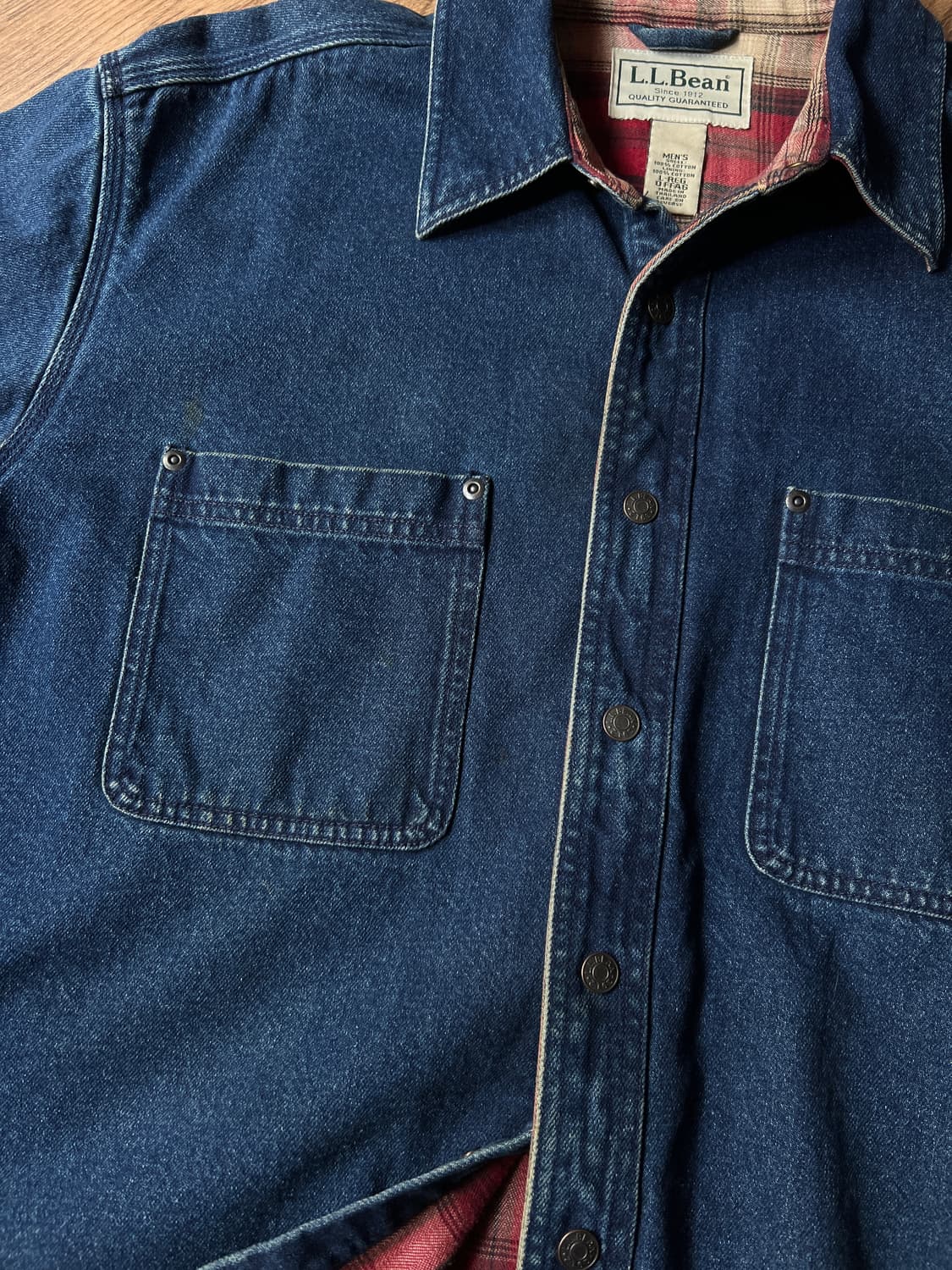 [L]엘엘빈 USA 아웃도어 체크 라이닝 데님 셔츠 상품이미지3