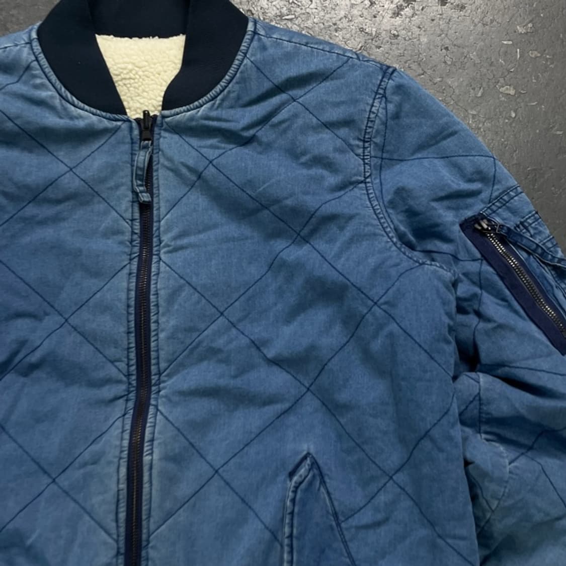100 리바이스 리버시블 데님 퀼팅 후리스 자켓 상품이미지2