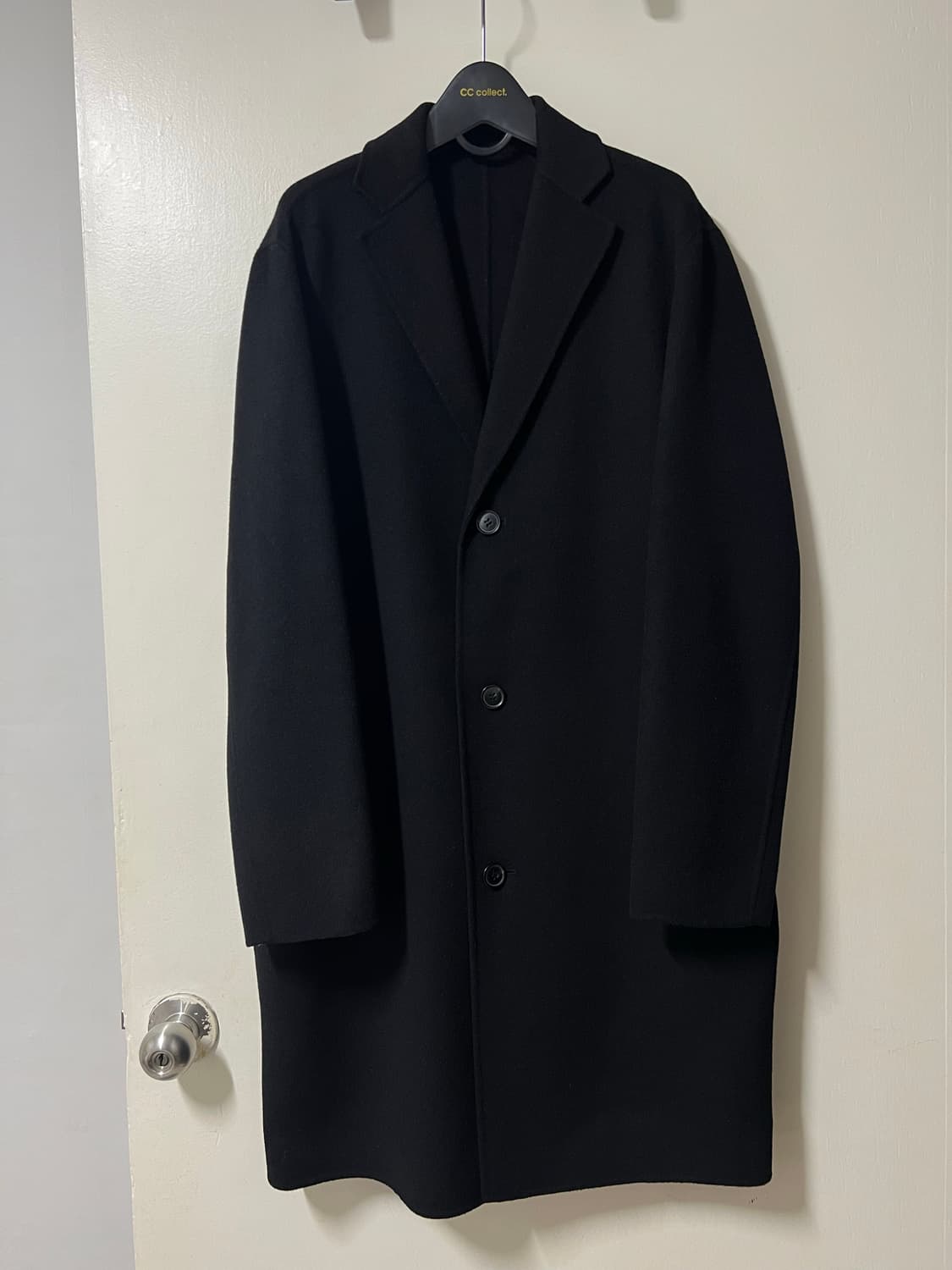 블랙 캐시미어 롱코트 상품이미지1
