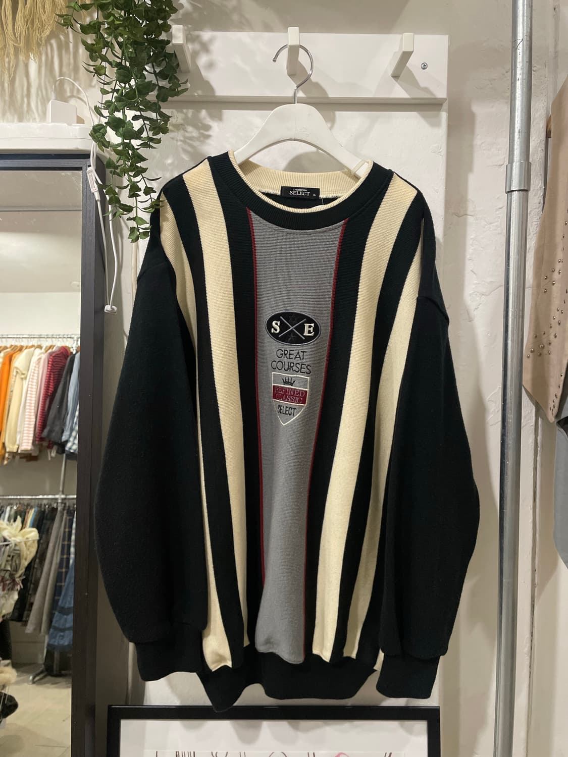 린드버그 스트라이프 기모 오버핏 니트 상품이미지7