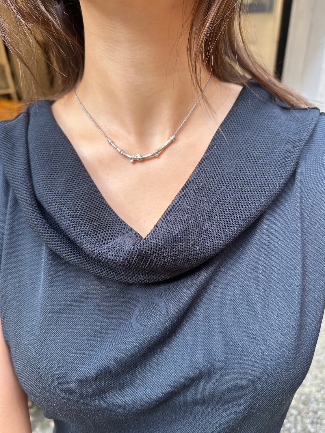 Musta karensilver mix necklace 상품이미지5
