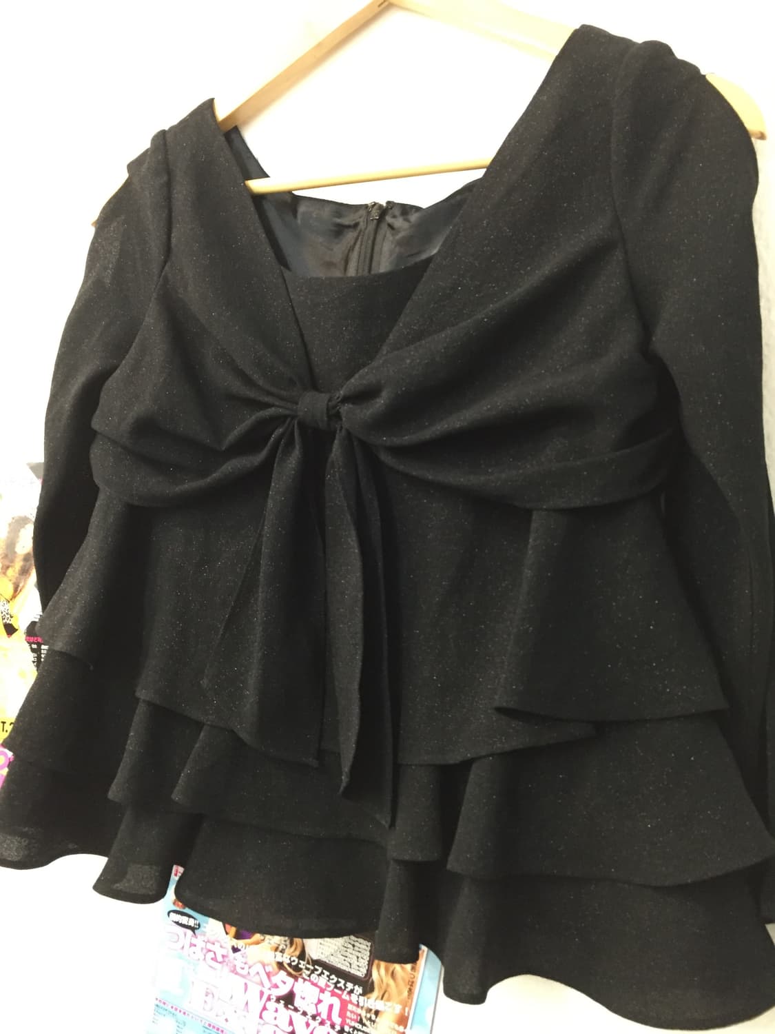 글리터 트임 리본 갸루 티셔츠 상품이미지2