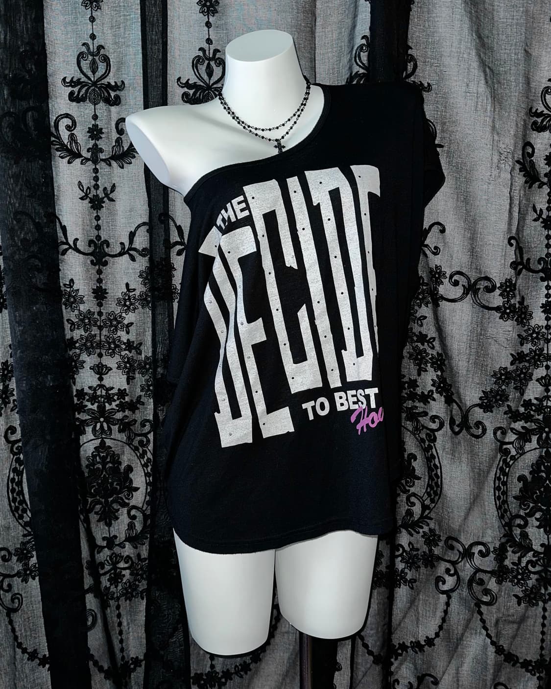 Black lettering dolman top 상품이미지1