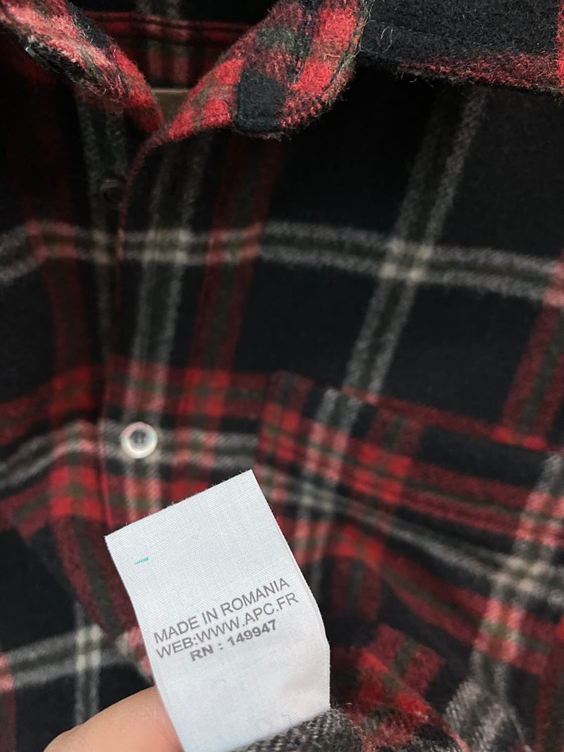 95-100) 아페세 플란넬 체크셔츠  상품이미지7