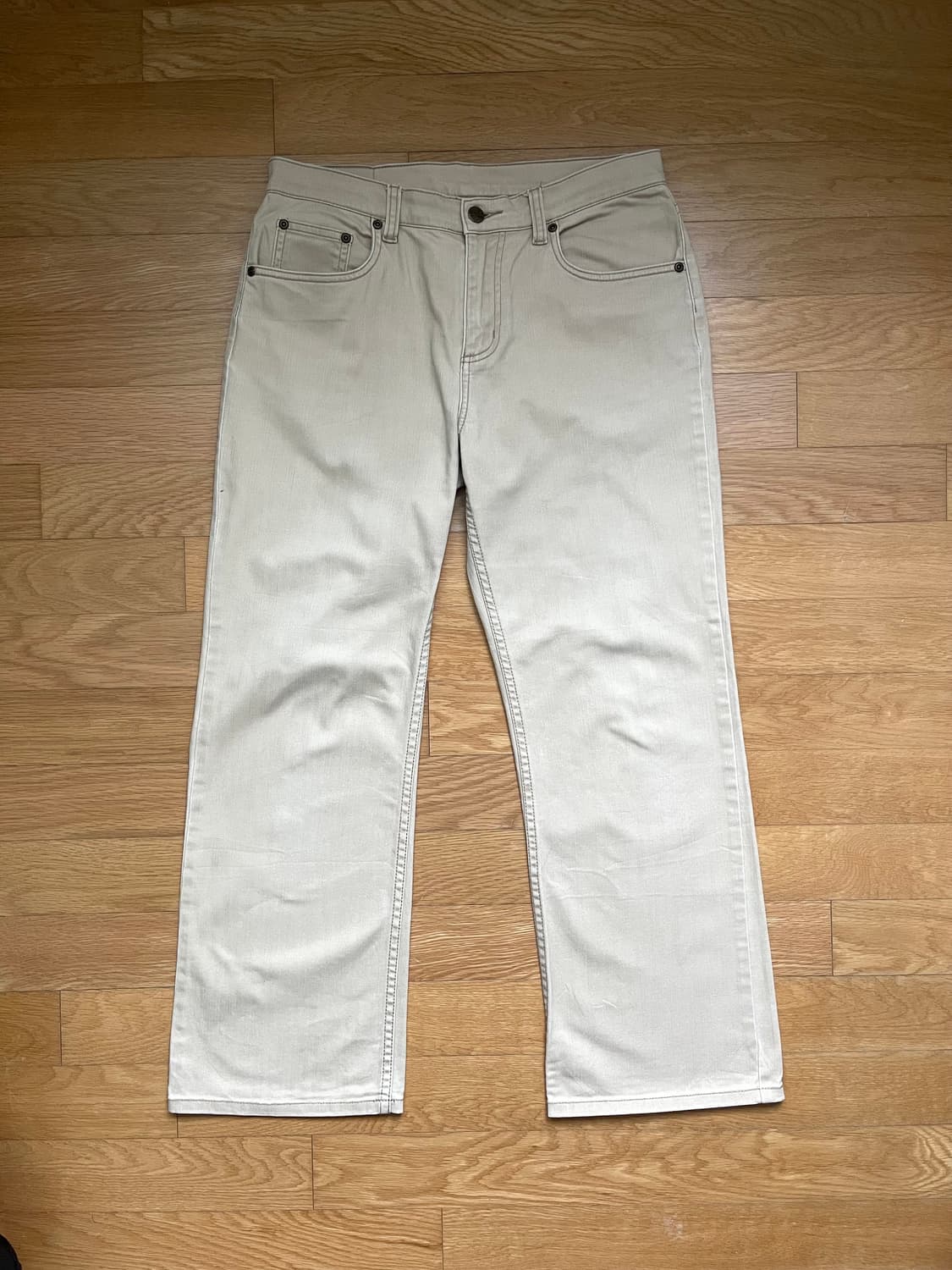 L.L.BEAN 세미 와이드핏 화이트 데님 팬츠 상품이미지1