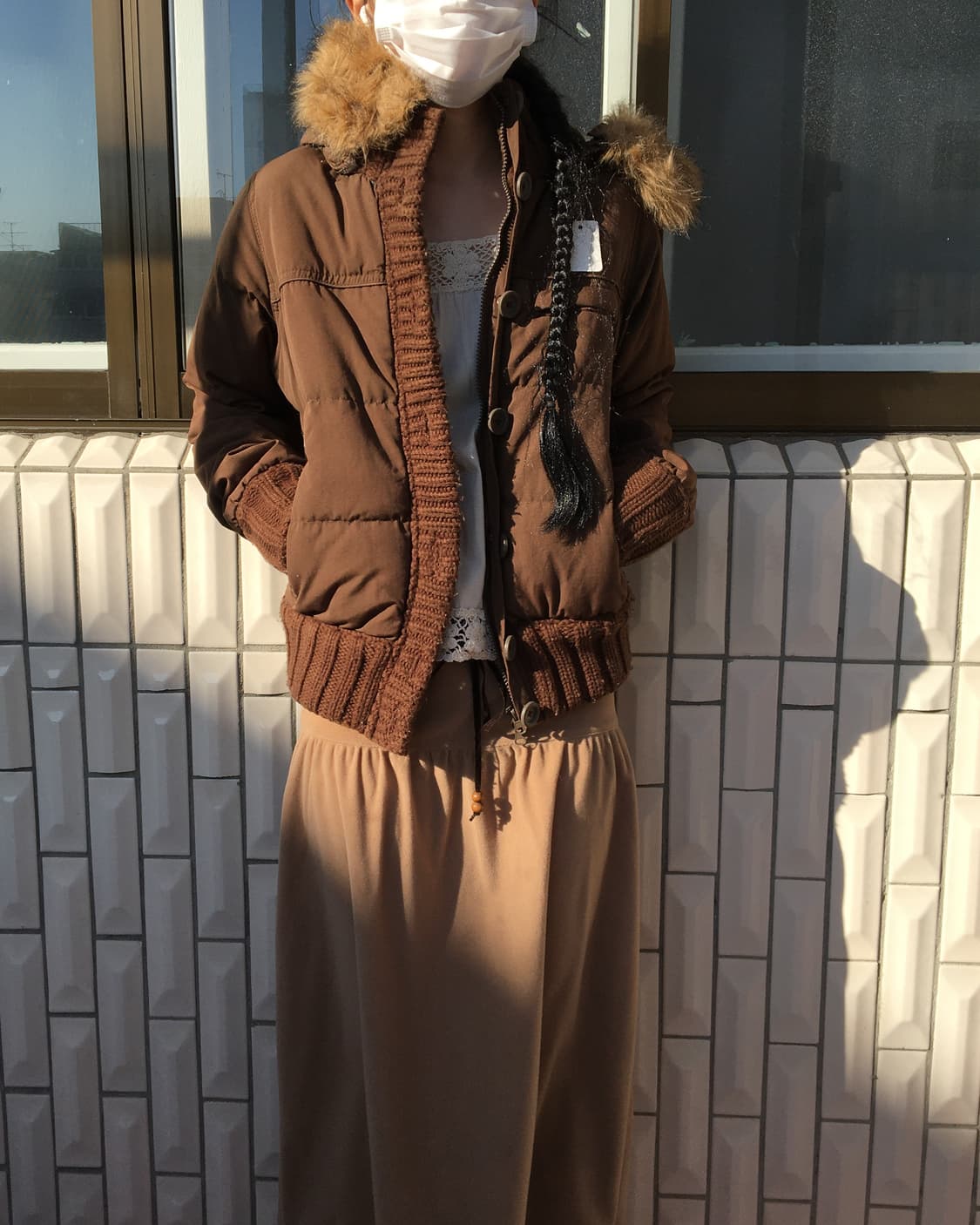 Fake fur hood high neck jackt 상품이미지8