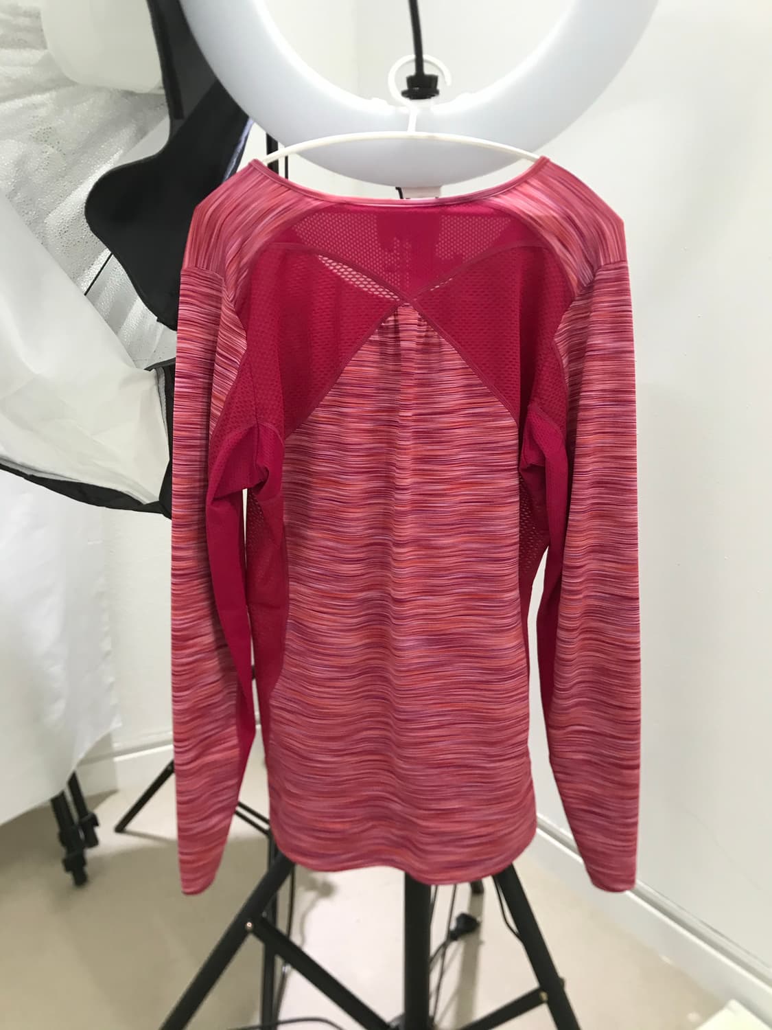 Lafuma hippie stripe mesh mix sleeve top 상품이미지10
