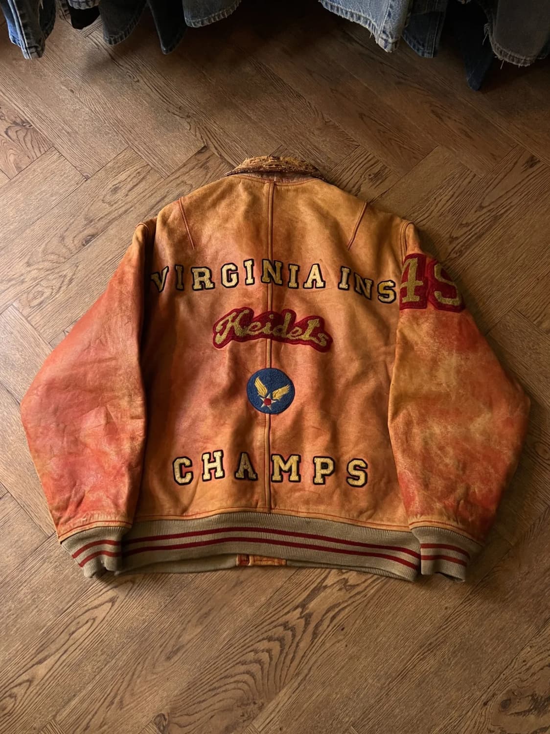 [M]90's 아비렉스 USA 리얼레더 바시티 자켓 상품이미지1