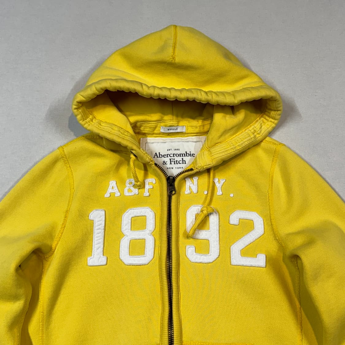 M) 아베크롬비 패치로고 후드집업 옐로우 상품이미지3